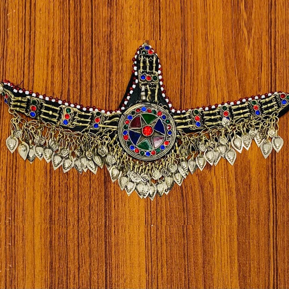 Handcrafted Kuchi Headpiece: Afghan Tribal Hair Jewelry